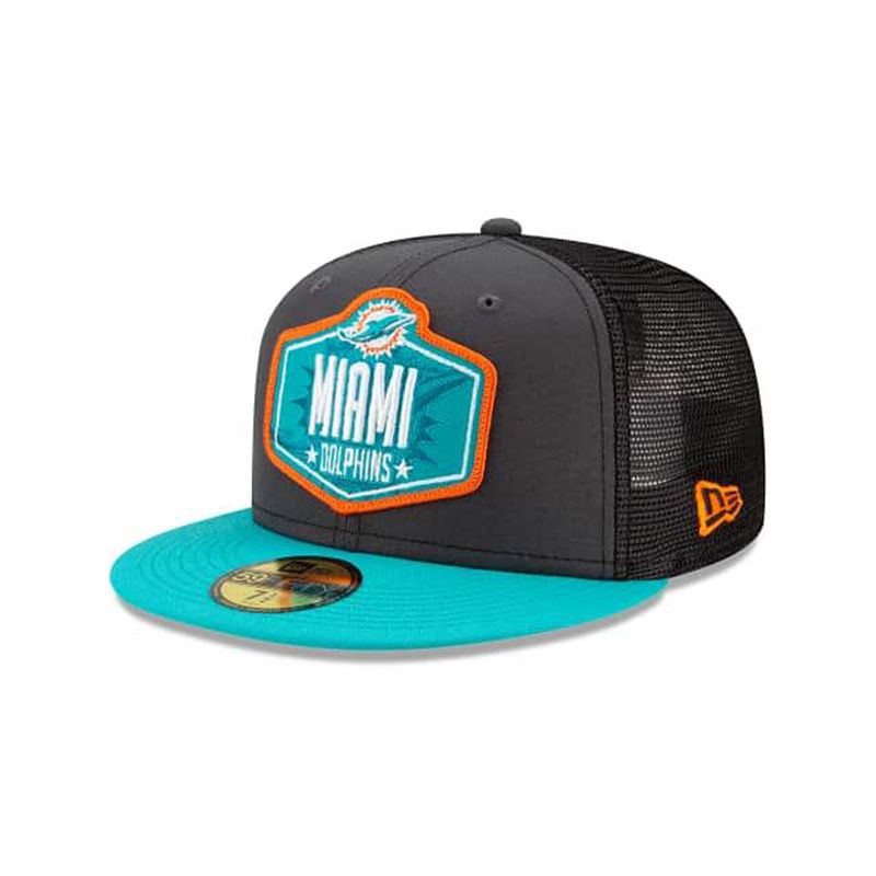 NFL Miami Dolphins Draft 59Fifty Fitted (DOZ4217) - Grey New Era Caps